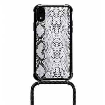 Funda para teléfono Lookabe Necklace Snake Edition para iPhone XR, plata/negro