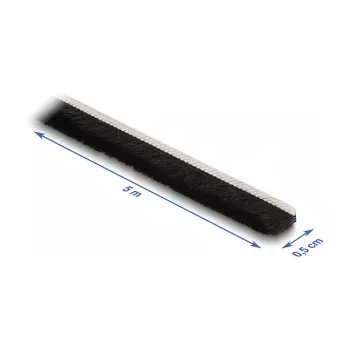 Perfil de cepillo DeLOCK autoadhesivo 5 mm longitud 5 m negro