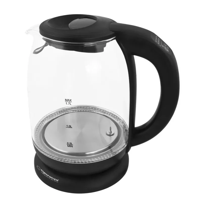 Esperanza EKK027 hervidor eléctrico 1,7 L 2200 W negro, transparente