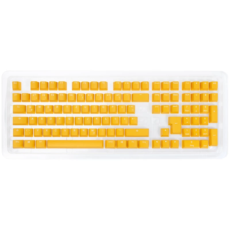 Set de teclas Ducky DKSA109-DEPDYDYYWO1 amarillo PBT Double-Shot distribución DE 109 teclas