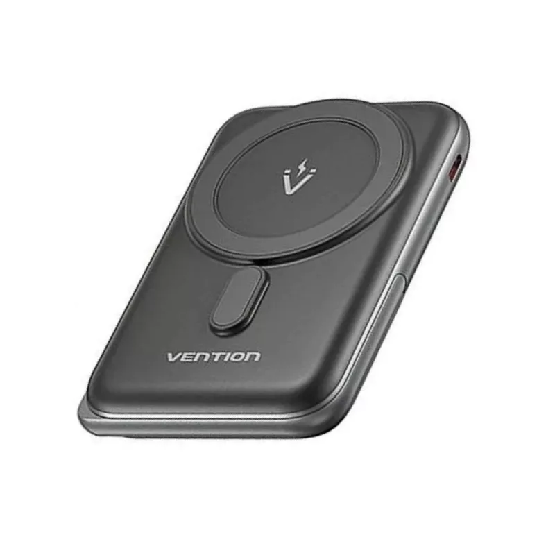 Batería externa Vention 10000mAh Magnetic Wireless 20W, 1×USB-C, carga inalámbrica, negra