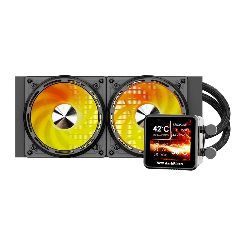 Refrigeración líquida de CPU Darkflash DE240 (negra) — radiador de 240 mm, refrigeración líquida AIO