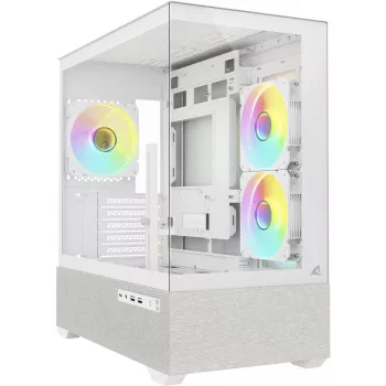Caja mATX Sharkoon MK7 ARGB 2x cristal blanca
