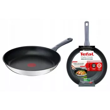 Sartén multiusos Tefal Daily Cook G7300655 acero inoxidable 28 cm, mango individual de baquelita, revestimiento interior de titanio