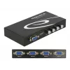 Conmutador DeLock VGA 4 puertos manual bidireccional - Conmutador de pantalla - 4 x VGA - sobremesa (87635)