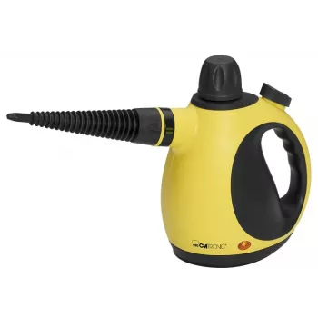 Limpiador a vapor portátil CLATRONIC DR 3653 — depósito de agua de 0,25 L, 1050 W, 3,5 bar, cable de 5 m, amarillo
