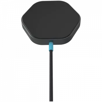 Cargador inalámbrico CANYON HEXAGON 110 gris oscuro azul 10W carga rápida, modelo CNS-WCS110