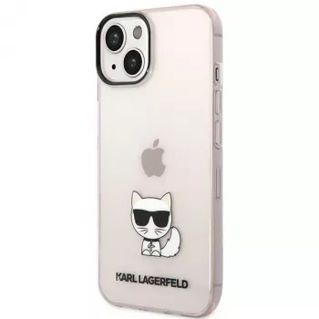 Karl Lagerfeld KLHCP14MCTRI iPhone 14 Plus / 15 Plus 6.7 Carcasa rígida rosa / rosa transparente Choupette Body