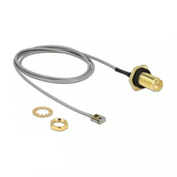 Cable coaxial DeLOCK 89927 0,5 m RP-SMA MHF I LK negro gris