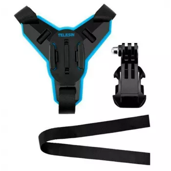 Soporte de mentón para casco de moto Telesin GP-HBM-MT7 J-Hook para cámaras deportivas
