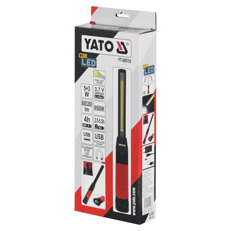 Lámpara de trabajo Yato YT-08518 negra LED 8 W
