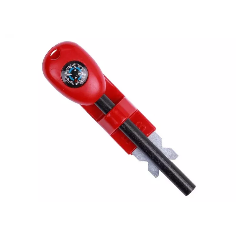Brújula de supervivencia BCB CN340 — brújula compacta con esfera luminosa, empuñadura de plástico, 110 mm, 47 g, roja