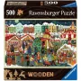 Puzle Ravensburger Wooden Puzzle Christmas Market — 500 piezas, puzle de madera