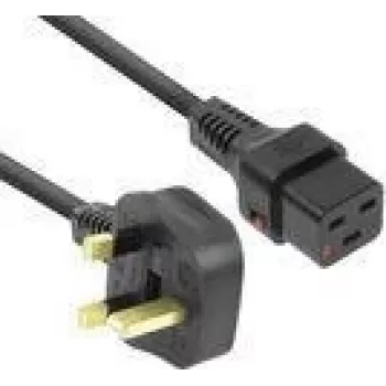 ACT cable de alimentación conector macho UK – C19 IEC Lock negro 2 m PC1214 230 V 16 A