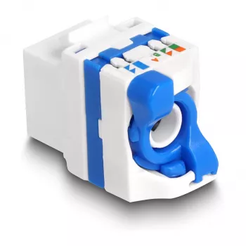 Módulo Keystone DeLOCK 88130 plano RJ-45 azul blanco 22,5 mm