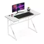 Mesa gaming Huzaro Hero 1.6 blanca — tablero recto MDF/carbono 1200×600 mm, estructura metálica, 750 mm de altura