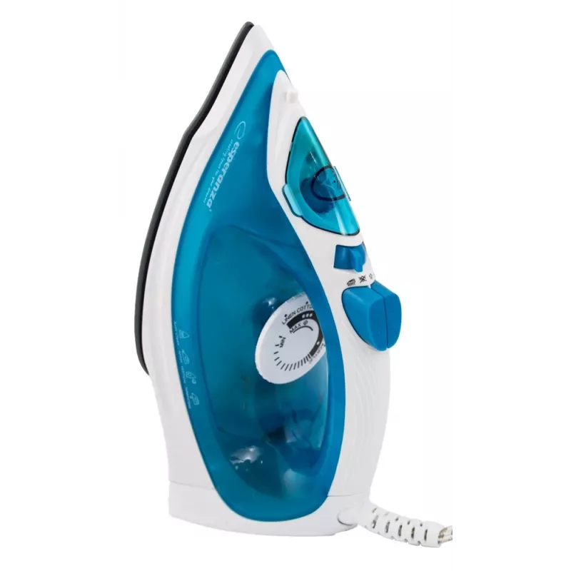 Plancha de vapor Esperanza EHI002 Slider, 2200 W, suela cerámica, vapor vertical, blanca/azul
