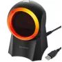 Qoltec 50857 lector de códigos de barras de sobremesa con cable, 1D/2D, QR, USB, cable de 1,75 m