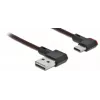 Cable USB DeLOCK EASY-USB 2.0 conector macho Type-A a conector macho Type-C acodado 0,2 m negro