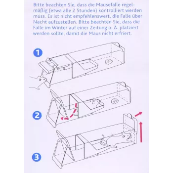Trampa viva humanitaria para ratones Trixie TX-4192, carcasa de tecnopolímero, 60 × 45 × 170 mm, reutilizable