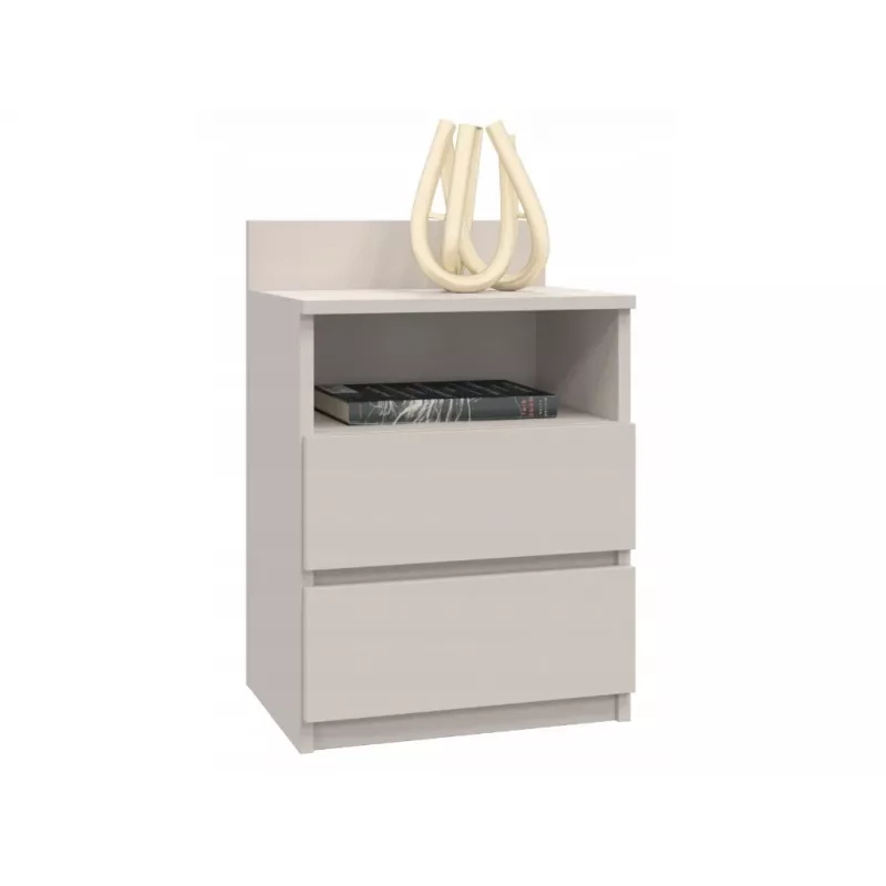 Mesita de noche Top e shop Malwa con 2 cajones, 40×32×59 cm, acabado caqui