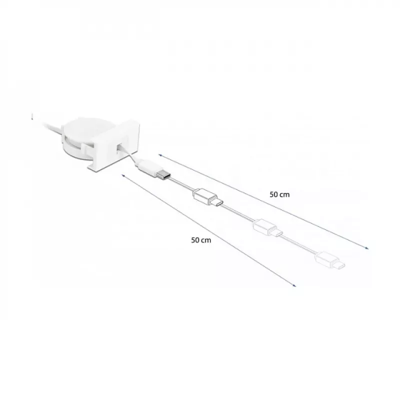 Cable enrollable DeLOCK Easy 45 USB 2.0 Type-A a Type-C 0,62 m