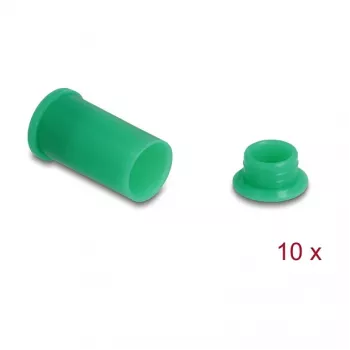 Tapa antipolvo DELOCK 60673 para conexiones DL4, silicona, verde, 14×27×14 mm, pack de 10