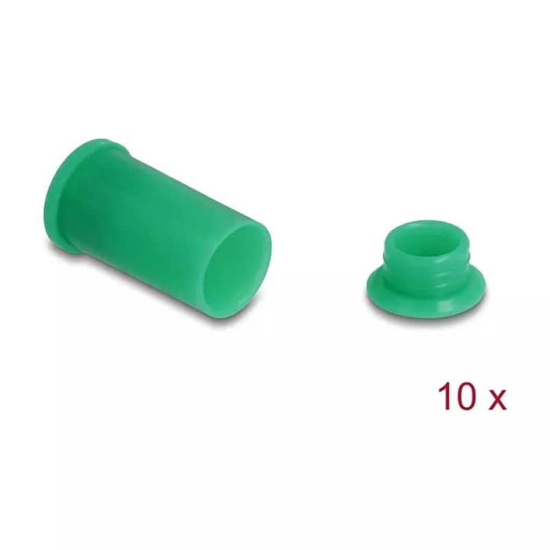 DeLOCK 60673 cubierta antipolvo DL4, silicona, de 2 piezas, verde, 10 uds.
