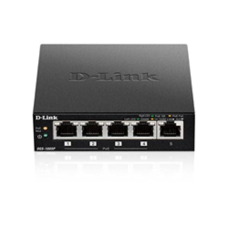 Switch de red D-Link DGS-1005P/E no gestionado Gigabit Ethernet (10/100/1000) Power over Ethernet (PoE) negro