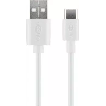 Wentronic 45563 1m USB A USB C conector macho conector macho blanco Cable USB (45563)
