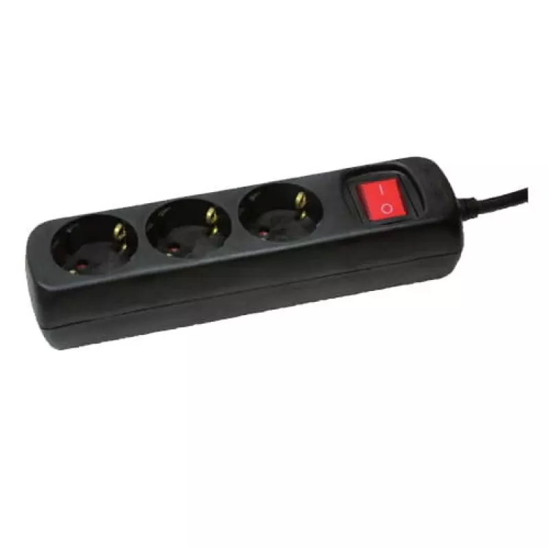 Regleta de enchufes LogiLink LPS206B 1,4 m 3 tomas AC negra