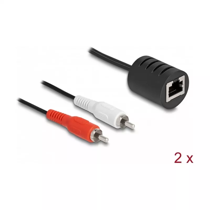 DeLOCK 87857 cable de audio 2 x RCA RJ-45 negro rojo blanco