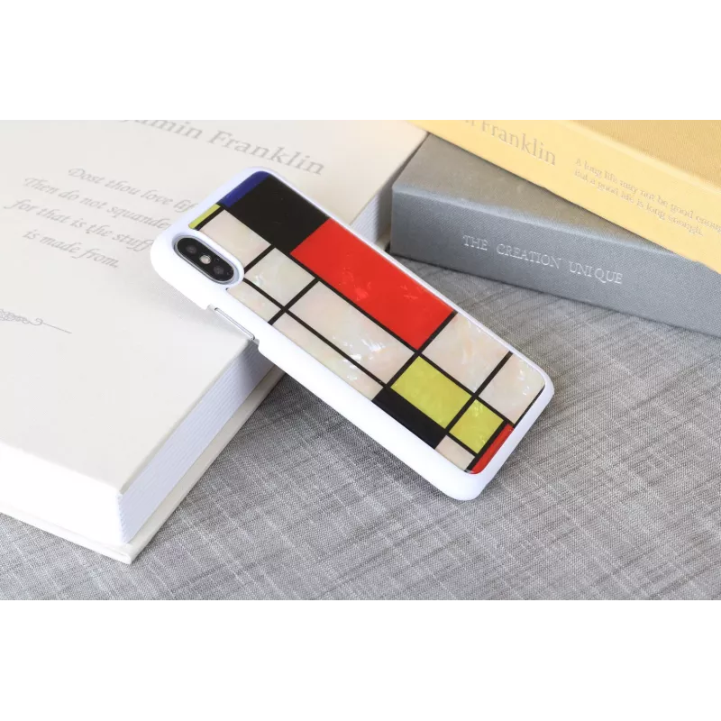 iKins Mondrian funda para iPhone XS/X, blanca, K1624H