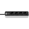 Regleta de enchufes Brennenstuhl Ecolor 4 tomas [Superficie pulida, cable de 1,5 m, Blanco/Negro]