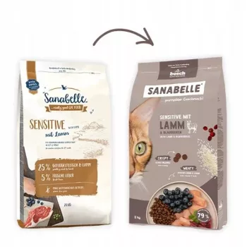 Pienso seco para gatos Bosch Sanabelle Life Sensitive — cordero y arándanos, 8 kg, gatos adultos, sin cereales, 31% proteína