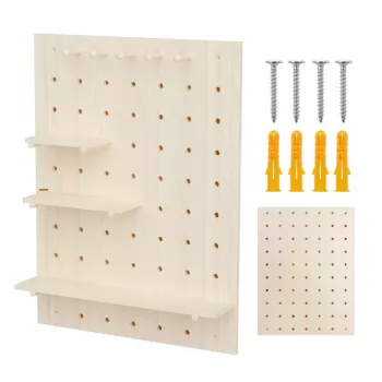 Organizador de cables MACLEAN MC-131 WD tablero de madera para montaje en mesa y pared, carga máx. 20 kg
