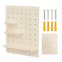 Organizador de cables MACLEAN MC-131 WD tablero de madera para montaje en mesa y pared, carga máx. 20 kg