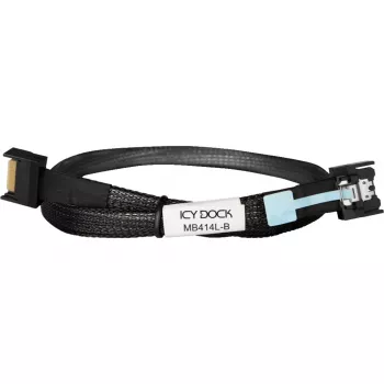 Cable ICY DOCK MB414L-B MCIO 4i SFF-TA-1016 a MCIO 4i SFF-TA-1016, 0,5 m