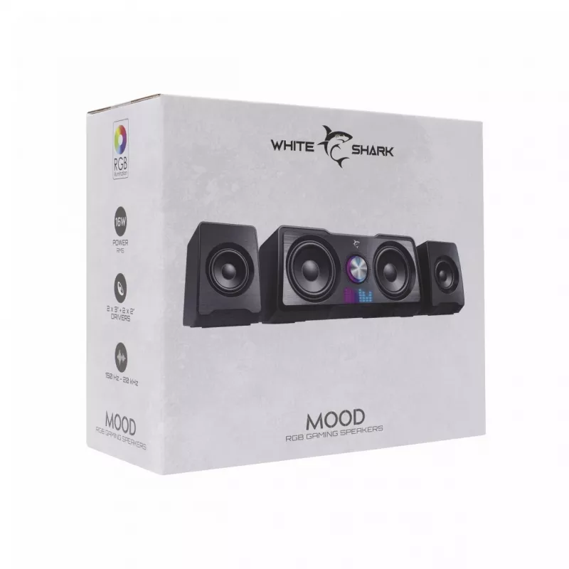 White Shark GSP-968 Mood RGB Gaming 2.2 sistema de altavoces negro
