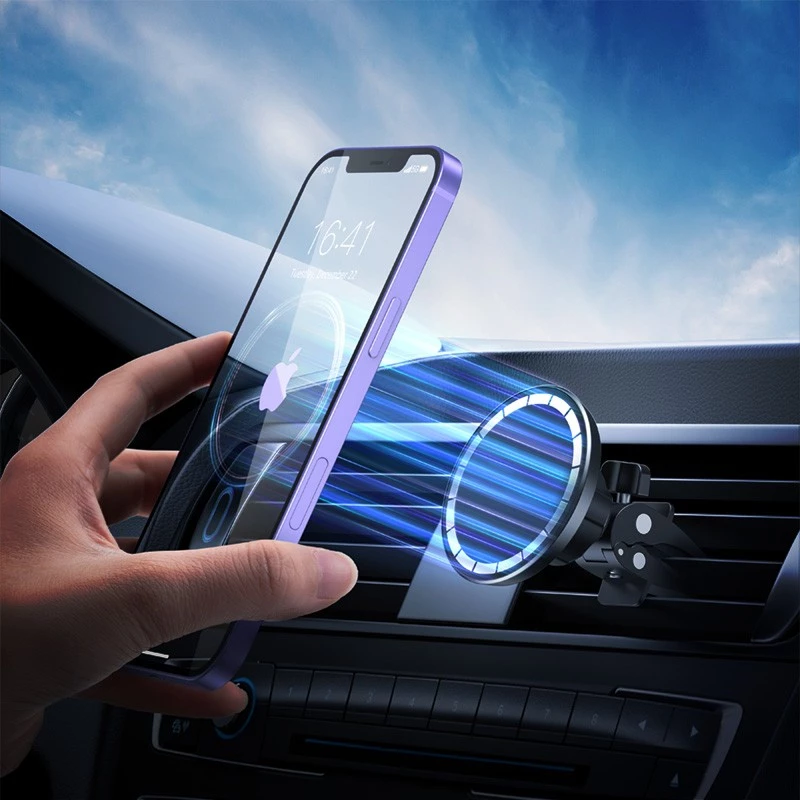 Soporte magnético para coche MagSafe Crong CRG-CH6-BLK para iPhone 12 y posterior
