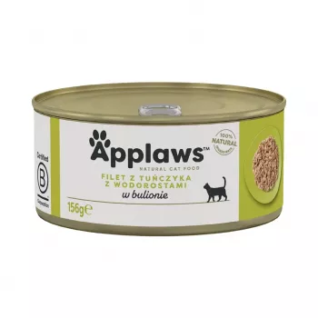 APPLAWS Filete de atún con algas en caldo – Alimento húmedo para gatos – 156 g