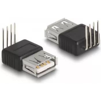 Adaptador DeLOCK USB 2.0 conector hembra Type-A a 4 pines 90° en ángulo