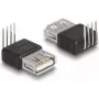 Adaptador DeLOCK USB 2.0 conector hembra Type-A a 4 pines 90° en ángulo