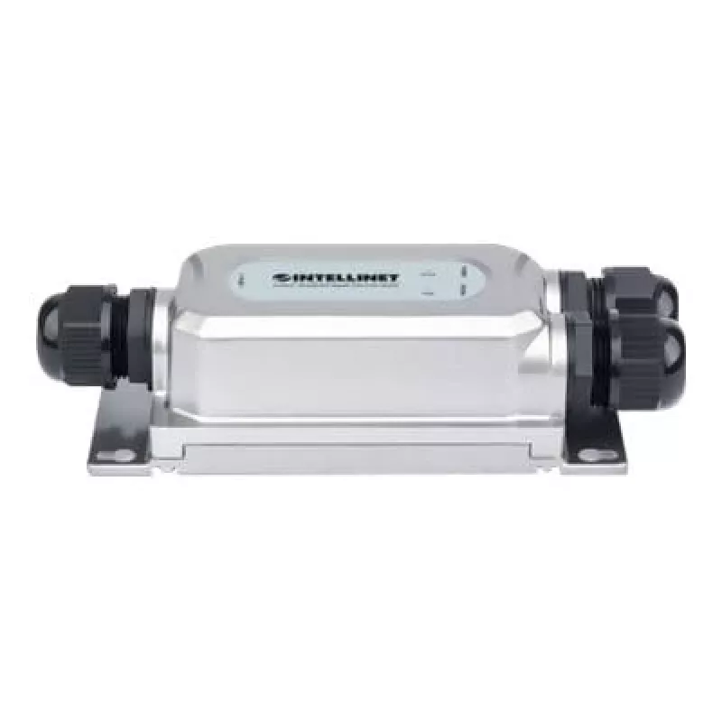 Inyector Gigabit PoE++ Intellinet para exterior antivandálico, un puerto de 60 W, compatible con IEEE 802.3bt (4PPoE), IP67 impermeable, IK10 antivandálico, carcasa de metal