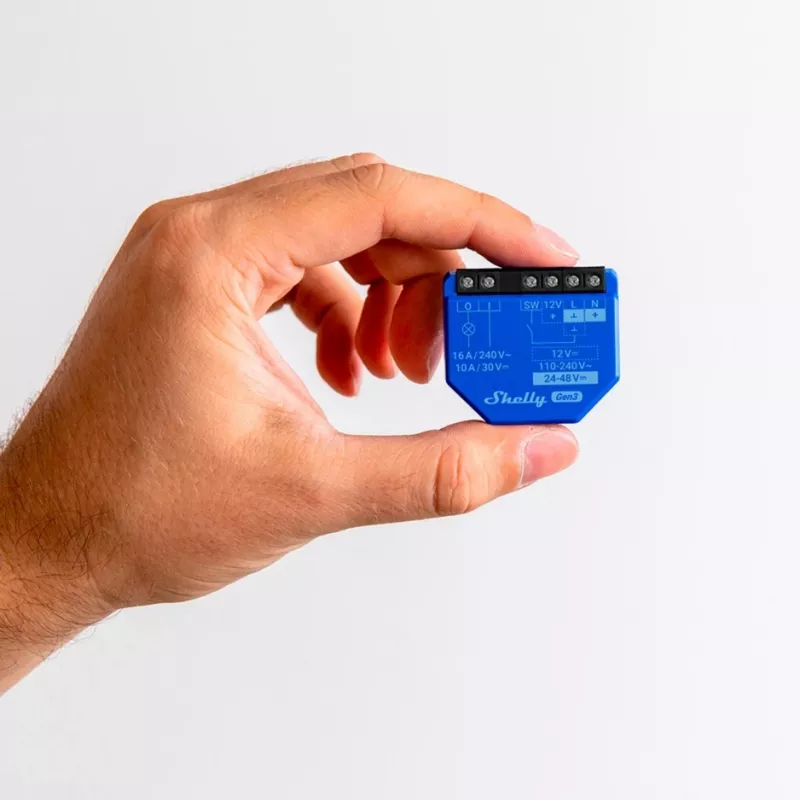 1 GEN3 relé inteligente Wi-Fi con contacto seco interruptor domótica compatible con Al - Shelly