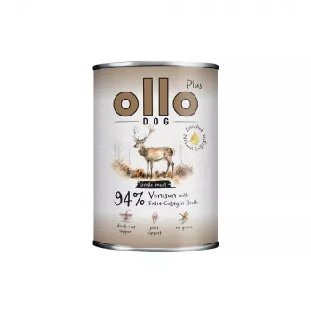 Ollo Plus Colágeno Ciervo 400 g Lata de comida para perros