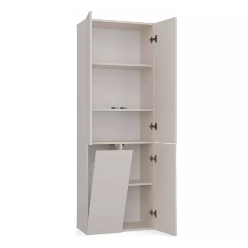 Armario de baño Nel DD 1K cesta color crema puertas largas