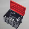 Einhell 4540021 E-Case M maletín de sistema, caja de herramientas, polipropileno, capacidad de carga de 90 kg, negro/rojo