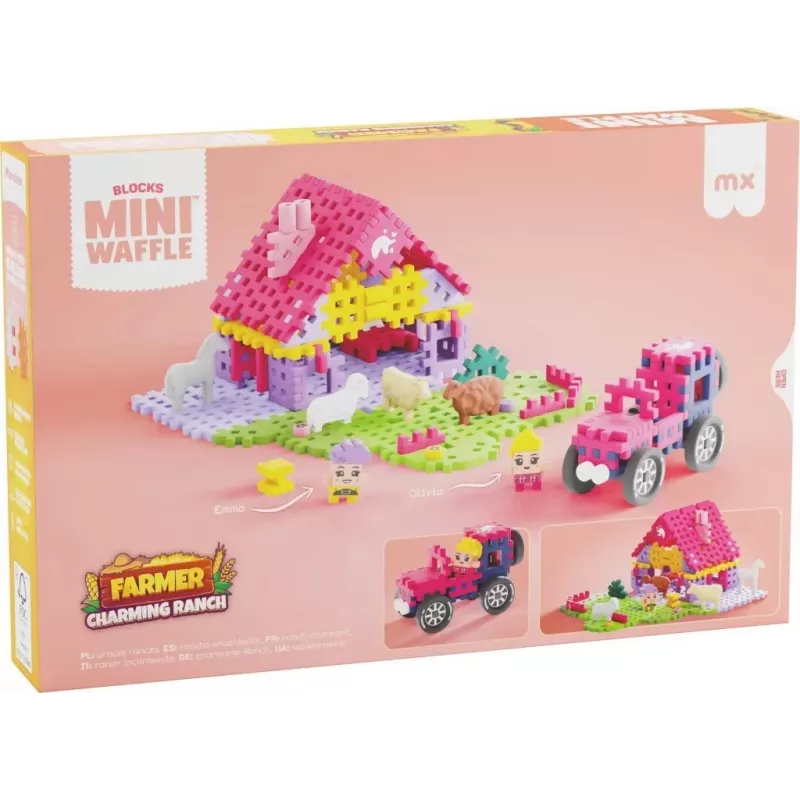 Marioinex Mini Waffle set de construcción de 112 piezas – Farmer Urocze Ranczo, multicolor, edad 6+