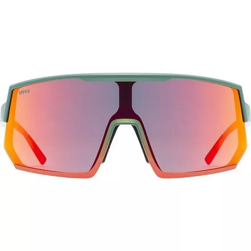 Gafas multisport UVEX sportstyle 235 — unisex, montura semial aire, verde/rojo